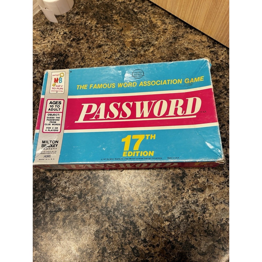 Vintage 1977 Password 17th Edition Board Game